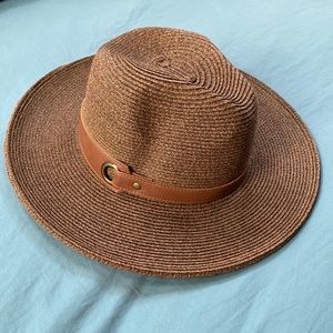 Brown and Tan Panama Hat